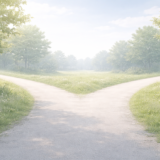 AGA治療を続けるかどうか考えるときの分かれ道のイメージ